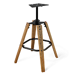 Барный стул со спинкой и подлокотниками на 4-х коричневых деревянных ножках Бежевый Велюр Ava Charm варинант исполнения - 6 | Loft Concept в Казани