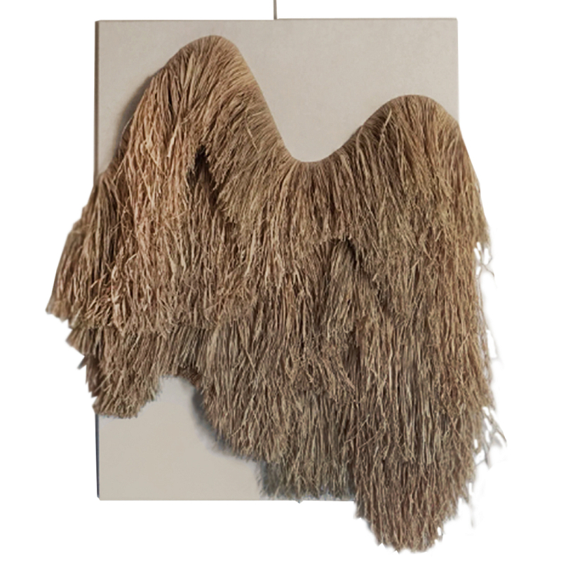 Декор настенный из соломы рафия CANVAS RAFFIA Decor Коричневый Бежевый в Казани | Loft Concept 