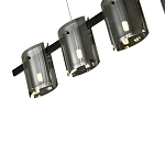 Подвесной светильник светодиодный с 5-ю цилиндрическими плафонами светло-серого цвета из стекла и стали Andrea Сhandelier Grey варинант исполнения - 2 | Loft Concept в Казани