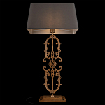 Настольная лампа на ажурном чугунном основании с тканевым серым абажуром Openwork Lamp варинант исполнения - 4 | Loft Concept в Казани