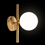 Бра с золотым основанием и белым плафоном в форме шара Bubble варинант исполнения - 2 | Loft Concept в Казани