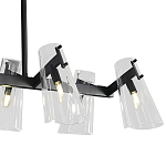 Люстра светодиодная с 8-ю прозрачными плафонами из акрила и стали Glass Cylinder Black варинант исполнения - 5 | Loft Concept в Казани