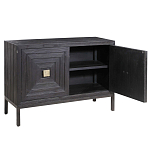 Тумба черная из дерева двухдверная Geometric Double Door Nightstand варинант исполнения - 1 | Loft Concept в Казани