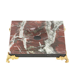 Подставка под шар квадратная из натурального камня Креноид на ножках Natural Stone Sphere Stands варинант исполнения - 1 | Loft Concept в Казани