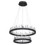 Люстра с двумя кольцами черного цвета с хрустальными элементами QUARTZ CRYSTAL варинант исполнения - 2 | Loft Concept в Казани