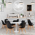 Стул с основой из пластика и мягким сиденьем Arvika Black варинант исполнения - 8 | Loft Concept в Казани