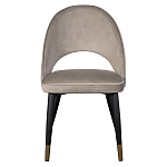 Стул велюровый серо-бежевый Schelde Gray Beige варинант исполнения - 1 | Loft Concept в Казани