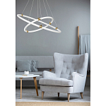 Люстра подвесная с двумя пересекающимися белыми светодиоидными кольцами Luke Lampco Tracer Lamp варинант исполнения - 10 | Loft Concept в Казани