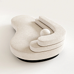 Диван Saint-Trope молочного цвета с обивкой букле  варинант исполнения - 1 | Loft Concept в Казани