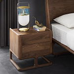Прикроватный деревянный столик с 2-мя ящиками Moon Walnut Furniture варинант исполнения - 1 | Loft Concept в Казани