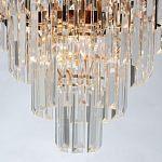 Люстра из черного металла с многоярусными подвесками из прозрачного хрусталя на золотой цепи Empire Black Chandelier Crystal варинант исполнения - 7 | Loft Concept в Казани