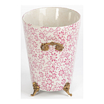 Кашпо из белого фарфора с розовым цветочным орнаментом Eden Garden варинант исполнения - 3 | Loft Concept в Казани