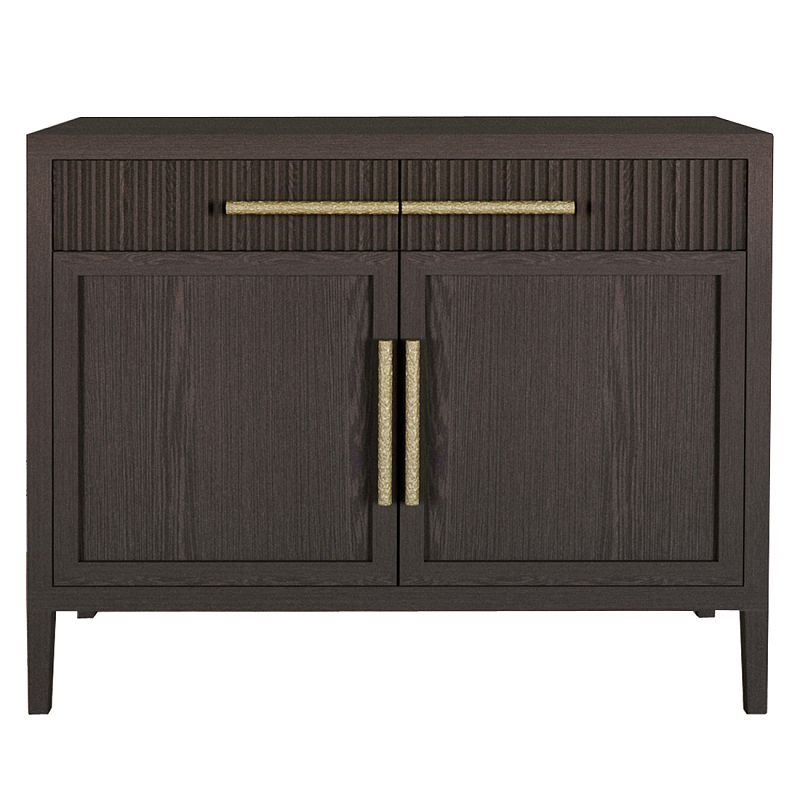 Буфет Primo с двумя ящиками и двумя фасадами шпон орех Темный дуб Золотой в Казани | Loft Concept 