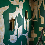 Обои ручная роспись в стиле Арт-деко Symphony Original colourway on Jade silk dupion варинант исполнения - 3 | Loft Concept в Казани