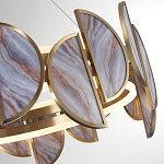 Люстра круглая с полукруглыми плафонами из искусственного алебастра в бронзовой оправе Marbella варинант исполнения - 4 | Loft Concept в Казани