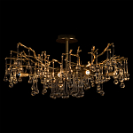 Потолочная люстра в виде ветвей деревьев золотого цвета с прозрачными подвесками-каплями Droplet Chandelier варинант исполнения - 2 | Loft Concept в Казани