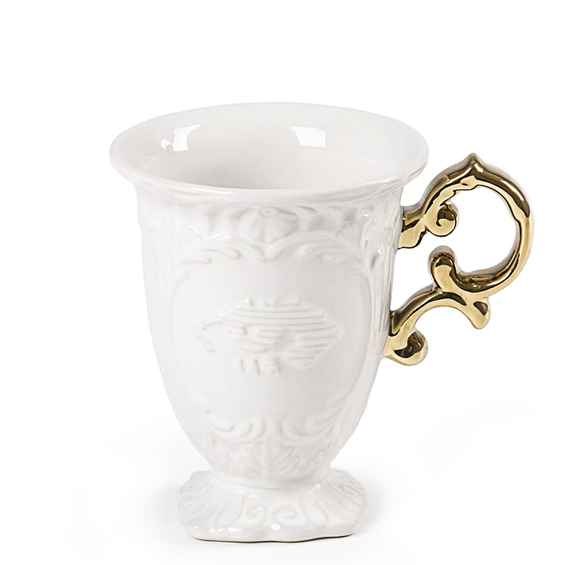 Кружка Seletti I-Mug Gold Белый Золотой в Казани | Loft Concept 