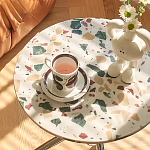 Дизайнерский журнальный стол с круглой столешницей на изогнутых стальных ножках Obafaby варинант исполнения - 3 | Loft Concept в Казани