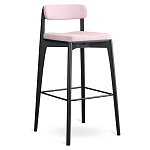 Барный стул из массива ясеня с обивкой из рогожки Elegant Ash Shape варинант исполнения - 1 | Loft Concept в Казани