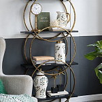 Ваза белая с крышкой с рисунком зеленых и золотых листьев 40 см Chinoiserie Ceramics варинант исполнения - 3 | Loft Concept в Казани