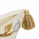 Чехол на подушку с кисточками и вышивкой птиц Ethnic mix Birds Square варинант исполнения - 3 | Loft Concept в Казани