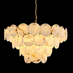 Люстра подвесная четырехъярусная с подвесками в форме дисков Cryptocrystalline Stone варинант исполнения - 2 | Loft Concept в Казани