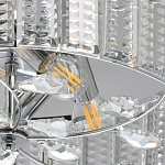 Люстра круглая на цепи цвета хром с прозрачными рельефными хрустальными пластинами Textured Glass Chandelier варинант исполнения - 4 | Loft Concept в Казани