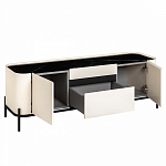ТВ-тумба белая с чёрной столешницей с 2-мя дверками и ящиком San Marco варинант исполнения - 2 | Loft Concept в Казани