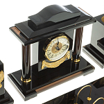 Настольный письменный набор с часами из природного камня обсидиана National Еmblem варинант исполнения - 4 | Loft Concept в Казани