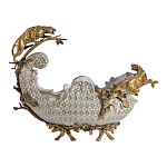 Чаша для фруктов из фарфора бронзовыми фигурками леопардов Eden Garden варинант исполнения - 3 | Loft Concept в Казани