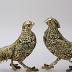 Статуэтка бронзовая пара Фазаны золотые Bronze Birds варинант исполнения - 3 | Loft Concept в Казани