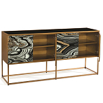 Дизайнерский комод с 4-мя дверцами в черно-золотых тонах Calista варинант исполнения - 2 | Loft Concept в Казани