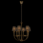 Люстра на металлическом основании бронзового цвета с 6-ю черными конусовидными абажурами Dignity варинант исполнения - 3 | Loft Concept в Казани