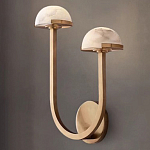 Бра с 2-мя мраморными плафонами на латунном корпусе Light Warm Light варинант исполнения - 4 | Loft Concept в Казани