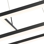 Подвесной светильник светодиодный с 2-мя черными прямоугольными плафонами из алюминия и акрила с пультом для регулировки света Smeragde Light Black варинант исполнения - 2 | Loft Concept в Казани