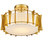 Потолочный светильник круглый с каркасом в форме треугольников и тканевым абажуром Brutal Light варинант исполнения - 3 | Loft Concept в Казани