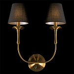 Бра с металлическим основанием бронзового цвета и 2-мя черными конусовидными абажурами Dignity варинант исполнения - 4 | Loft Concept в Казани