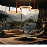 Люстра в форме обруча из натурального камня Minerals of Light варинант исполнения - 5 | Loft Concept в Казани