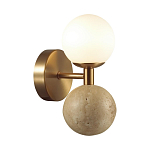 Бра с шарообразным матовым плафоном и шаром из камня на металлическом основании Orb Essence варинант исполнения - 1 | Loft Concept в Казани