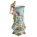 Ваза с птичкой из фарфора с бронзовыми элементами Garden of Eden варинант исполнения - 1 | Loft Concept в Казани