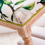 Банкетка из натурального бука золотистая с изображением птиц и цветов Blooming Bird варинант исполнения - 3 | Loft Concept в Казани