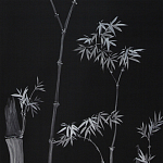 Обои ручная роспись Bamboo Argent on Pitch dyed silk варинант исполнения - 2 | Loft Concept в Казани