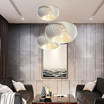 Подвесной светильник с белыми изящными декоративными лепестками Volumetric Petal Lamp варинант исполнения - 7 | Loft Concept в Казани