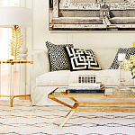 Золотой приставной столик с круглой стеклянной столешницей Weightless Table варинант исполнения - 6 | Loft Concept в Казани