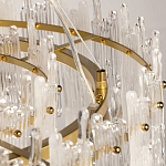 Люстра круглая с прозрачными стержнями разной длины Textured Glass Chandelier варинант исполнения - 10 | Loft Concept в Казани