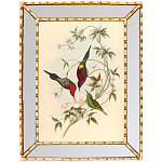 Постер с изображением птиц и цветов в зеркальной раме Blooming Birds Poster варинант исполнения - 2 | Loft Concept в Казани