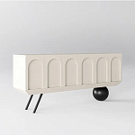 Дизайнерский комод с фактурным фасадом и чёрной ножкой в форме шара Samanta варинант исполнения - 1 | Loft Concept в Казани