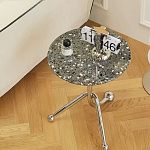 Дизайнерский журнальный стол с круглой столешницей на изогнутых стальных ножках Obafaby варинант исполнения - 2 | Loft Concept в Казани