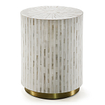 Круглый приставной столик с инкрустацией RADIAL BONE INLAY SIDE TABLE варинант исполнения - 3 | Loft Concept в Казани