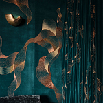 Обои с вышивкой ручной работы Plume Original colourway on velvet варинант исполнения - 1 | Loft Concept в Казани